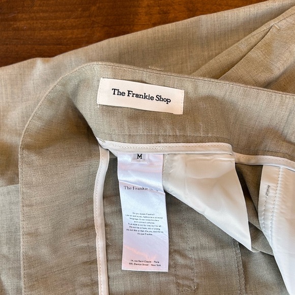 The Frankie Shop Beige Pleated Tailored Trousers Wool Blend Size M - Picture 5 of 8